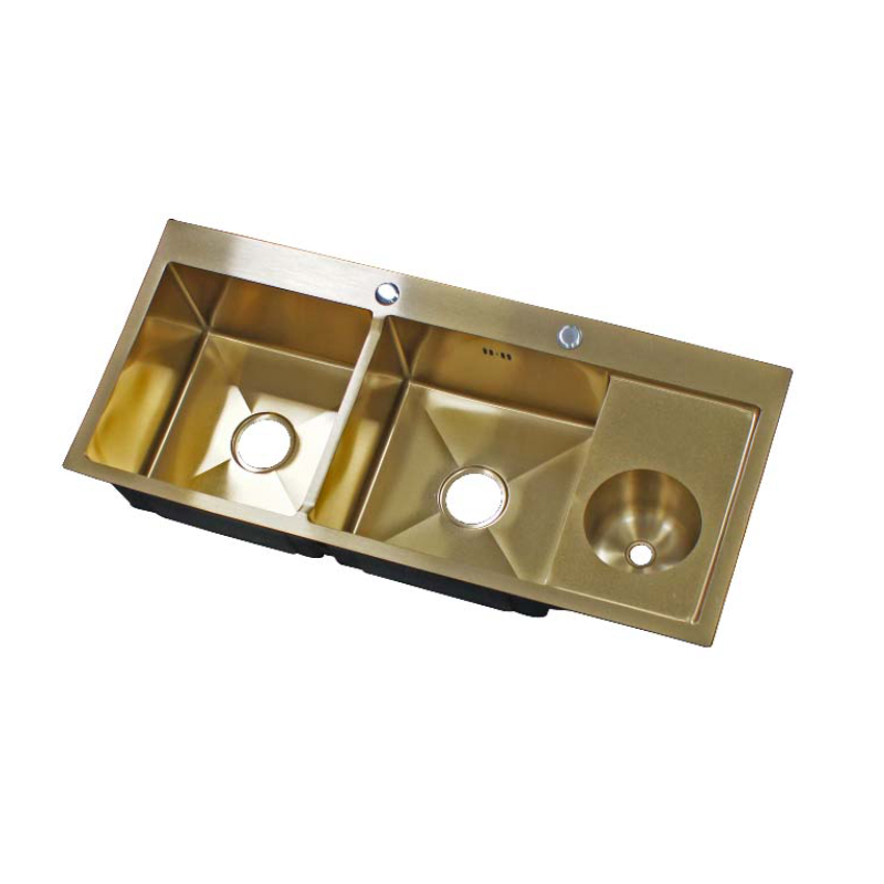 10045G Gold Nano Stainless Steel Sink with ashcan - 副本