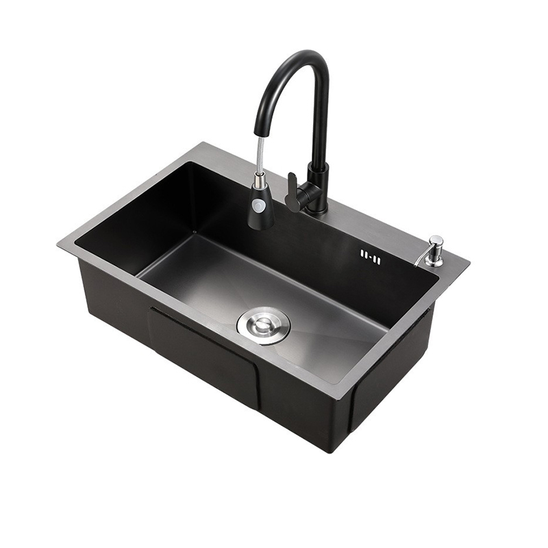 6845 Silver Black Gold kitchen sink