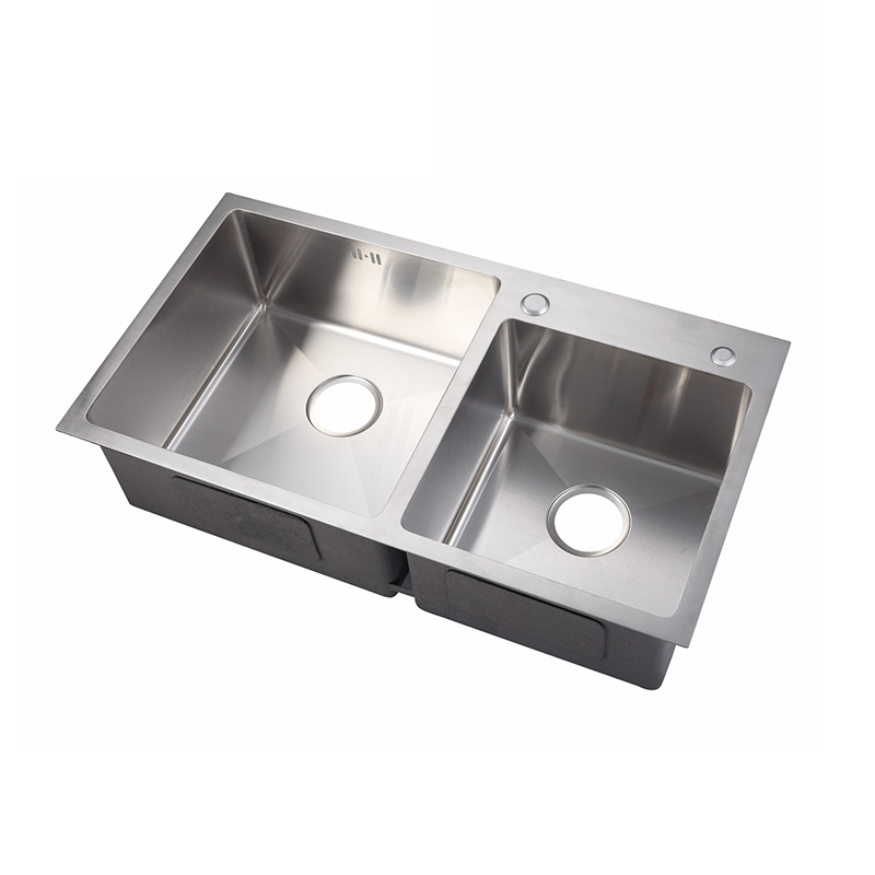 7843 Double tank handmade stainless steel sink